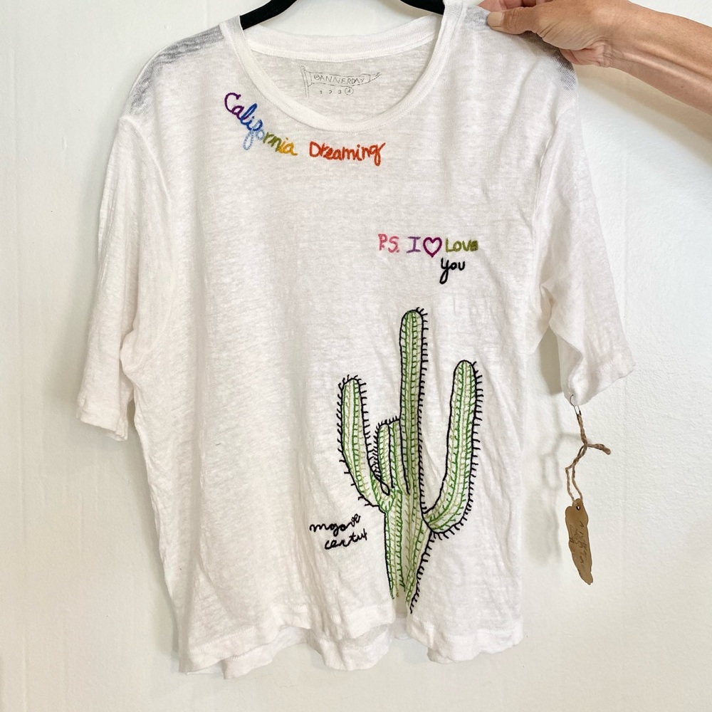 Vintage hand embroidery tshirt